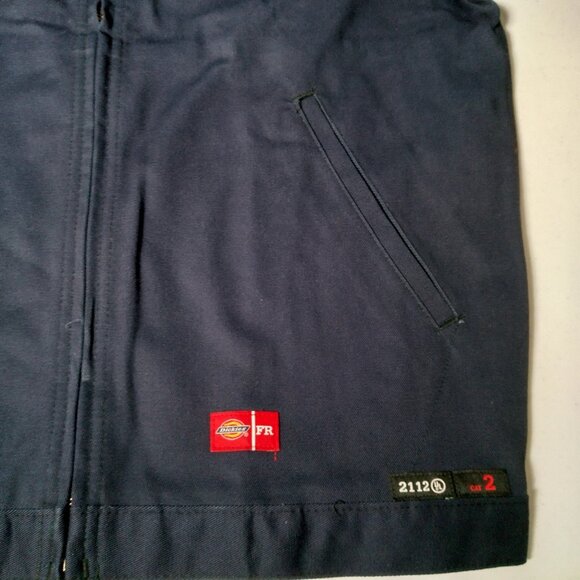 Dickies FR Workwear Jacket Men Small Blue Flame Resistant Twill Work 3259NB New - Picture 5 of 16